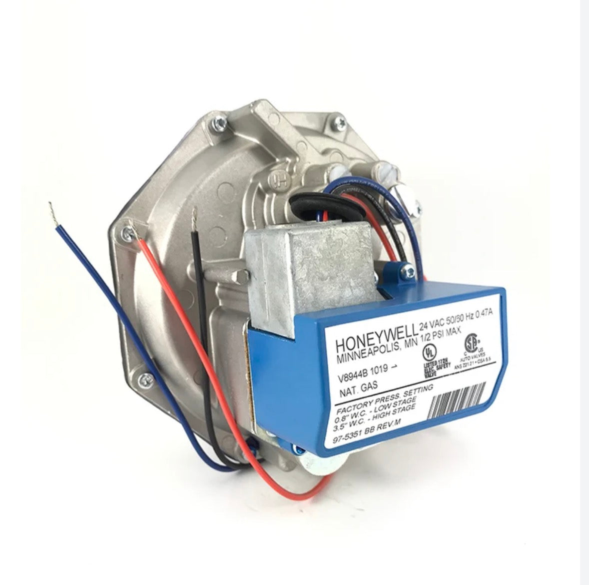 V8944B1019: 1 inch Diaphragm Gas Valve, 24 Vac