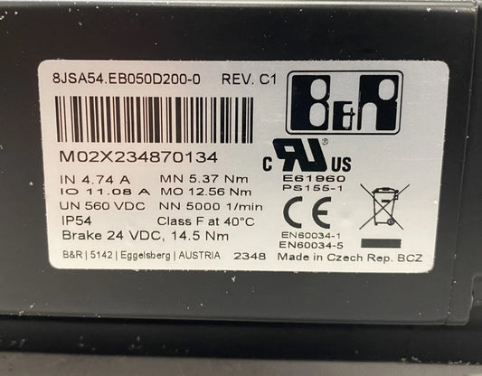 B&R 8JSA54.EB050D200-0 S5 5000 6,06 00000 x xx 0 S0 xx S 560 EI