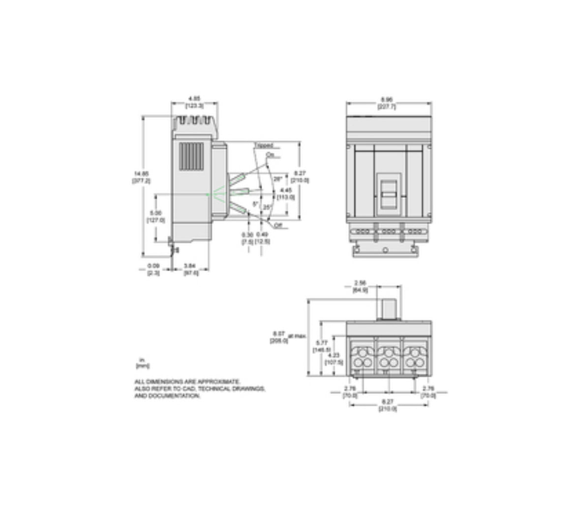 Schneider Electric PJA36080CU63CE1ACSAYP  Circuit breaker, PowerPacT P, 800A