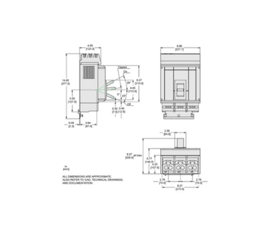 Schneider Electric PJA36080CU63CE1ACSAYP  Circuit breaker, PowerPacT P, 800A