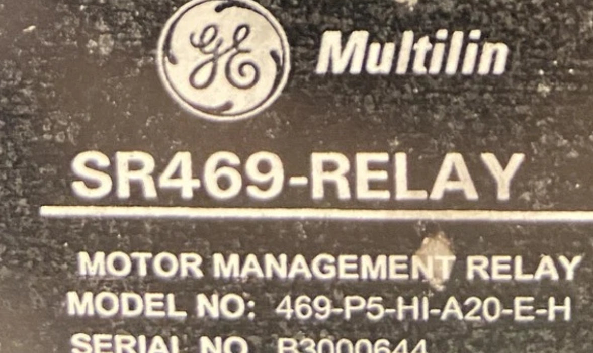 GE MULTILIN 469 MOTOR MANAGEMENT RELAY NEW 90-300VDC/70-265VAC, ENHANCED DISPLAY
General Electric 469-P5-HI-A20-E