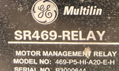 GE MULTILIN 469 MOTOR MANAGEMENT RELAY NEW 90-300VDC/70-265VAC, ENHANCED DISPLAY
General Electric 469-P5-HI-A20-E