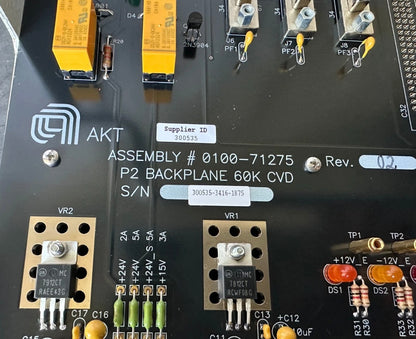 APPLIED MATERIALS P2 BACKPLANE 60K CVD, 0100-71275