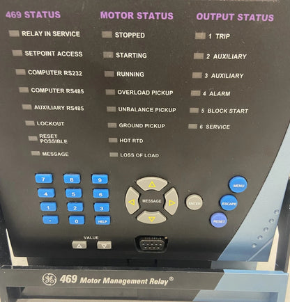 GE MULTILIN 469 MOTOR MANAGEMENT RELAY NEW 90-300VDC/70-265VAC, ENHANCED DISPLAY
General Electric 469-P5-HI-A20-E