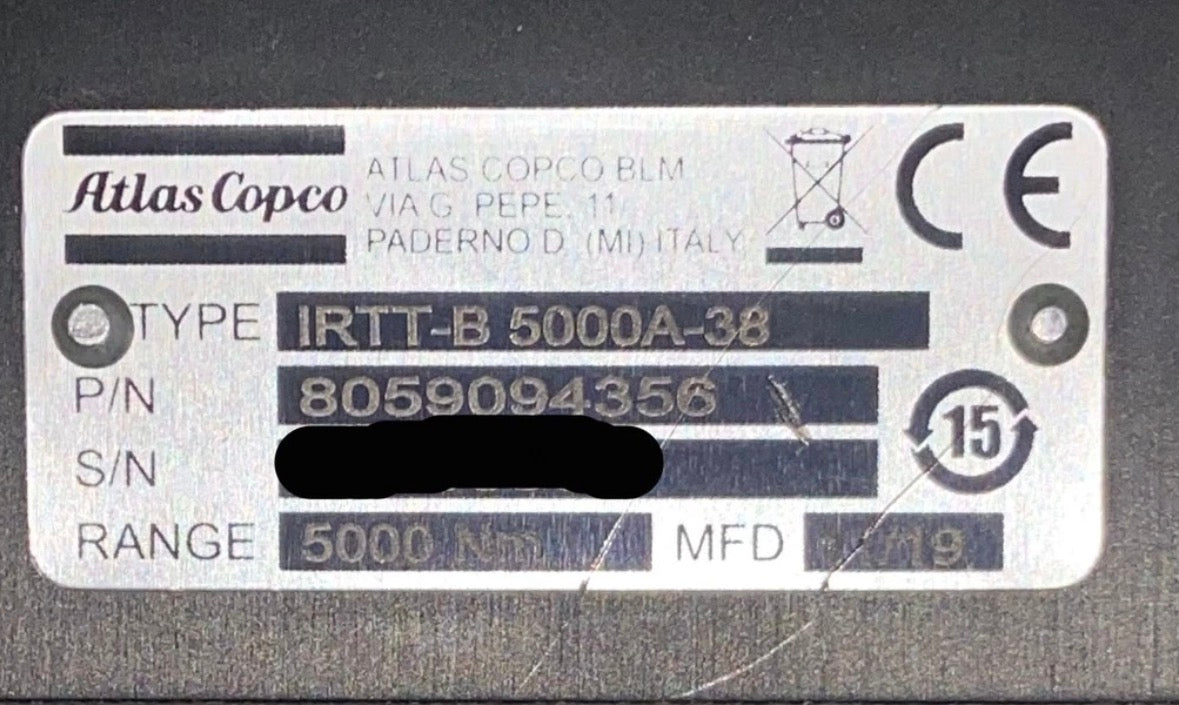 Atlas Copco IRTT-B 5000A-38
8059 0943 56