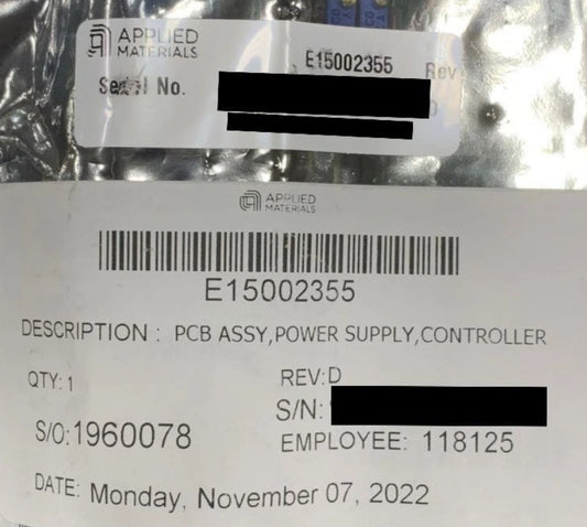 Varian E15002355 PCB ASSY, POWER SUPPLY, CONTROLLER