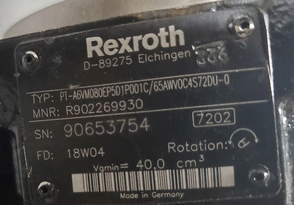 Bosch Rexroth R902269930
Model : A6VM080EP5D1P001C/65AWV0C4S72DU-0
