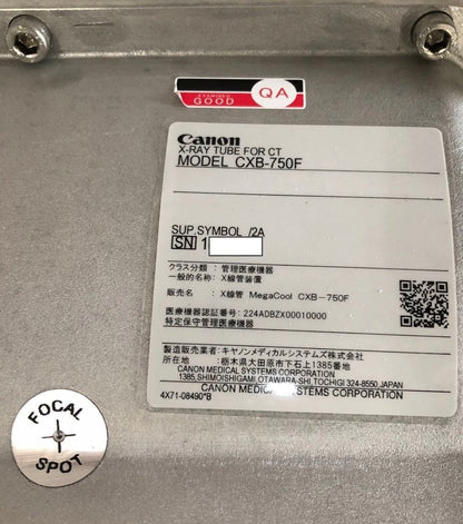 CANON-TOSHIBA Aquilion TUBE-ASSY,XRAY, VISION – CXB-750F-2A0