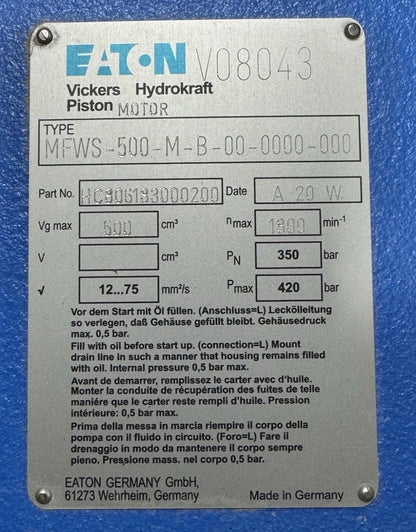 HYDROKRAFT MFWS-500 HC806183000200