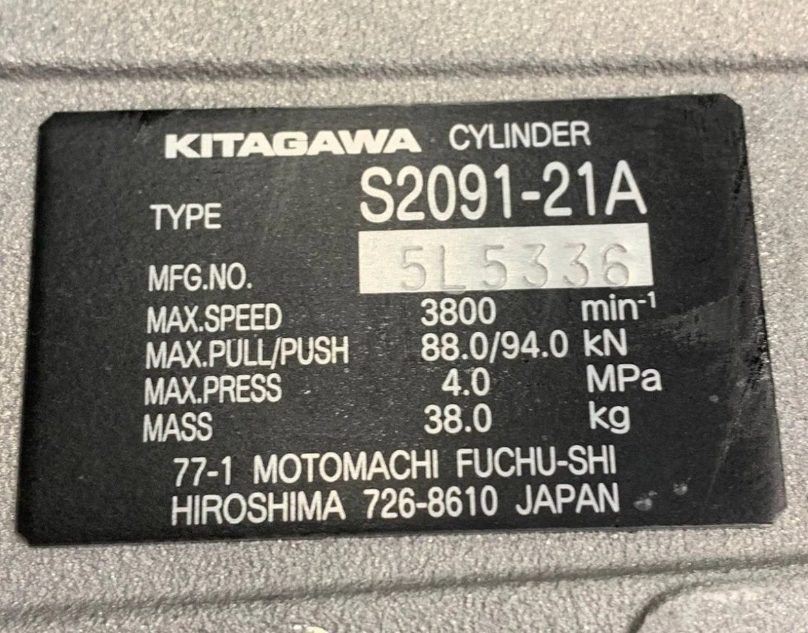 Kitagawa S2091 Large Thru Hole Open Center Hydraulic Cylinder