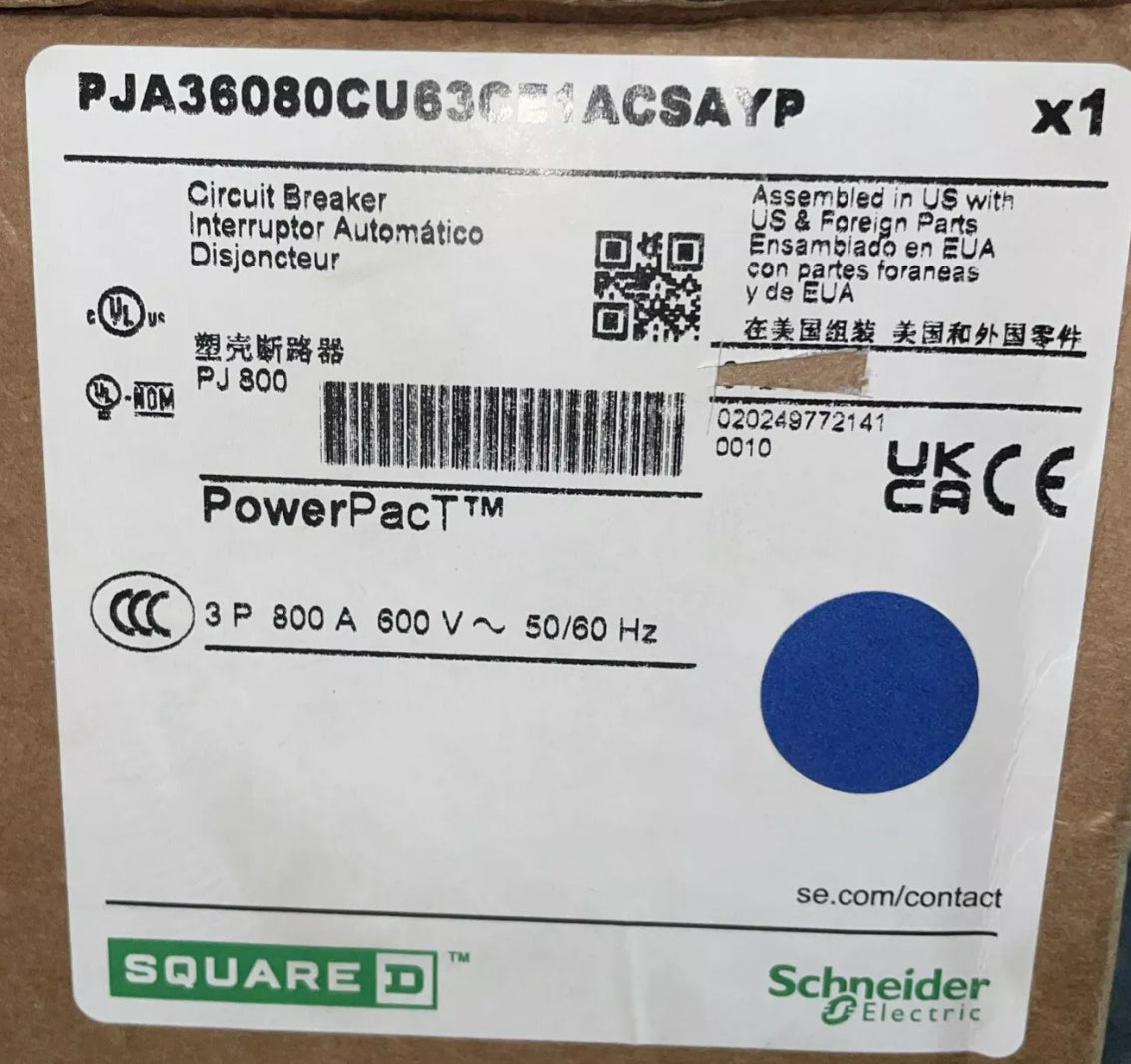Schneider Electric PJA36080CU63CE1ACSAYP  Circuit breaker, PowerPacT P, 800A