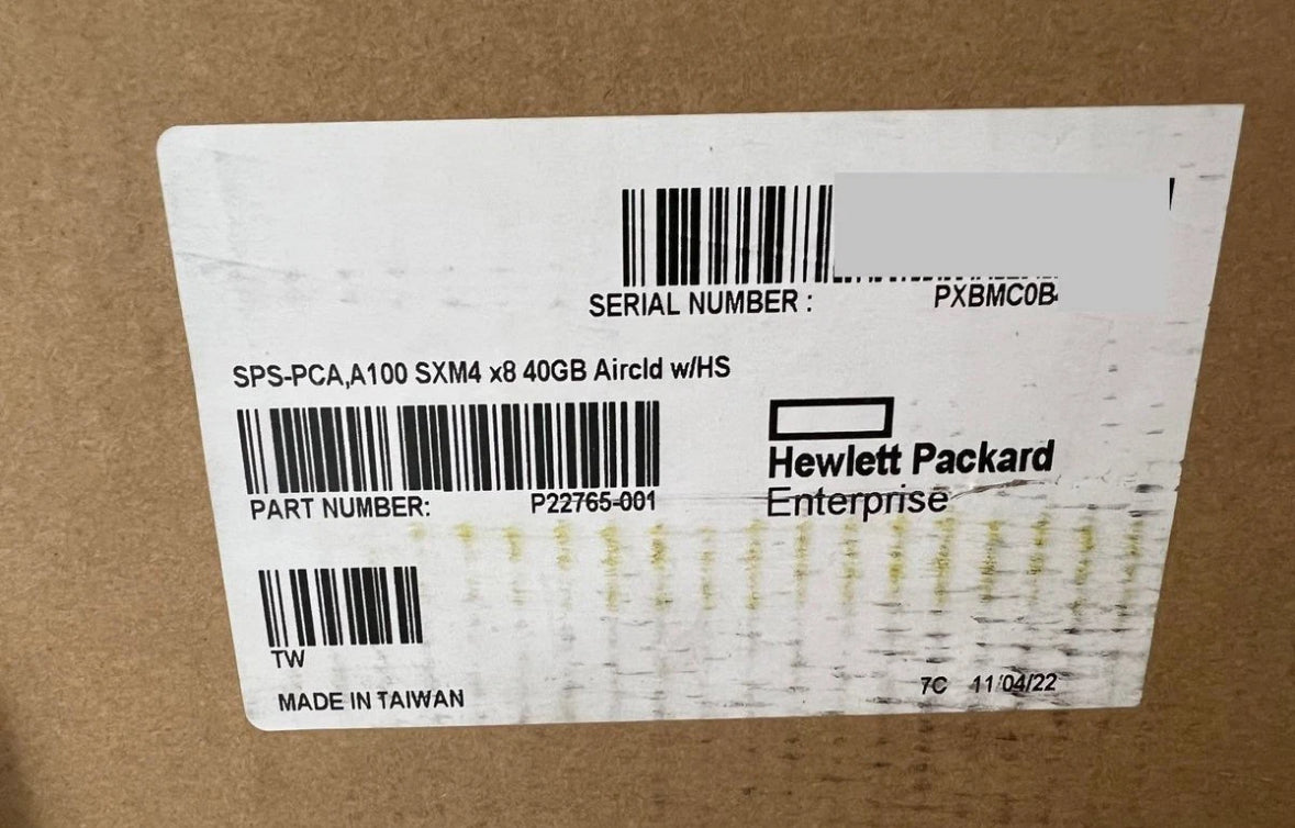 SPS-NVIDIA Tesla A100 x8 SXM4 ACC bsebd SPS-PCA A100 SXM4 x8 40GB Aircld w HS - P22765-001