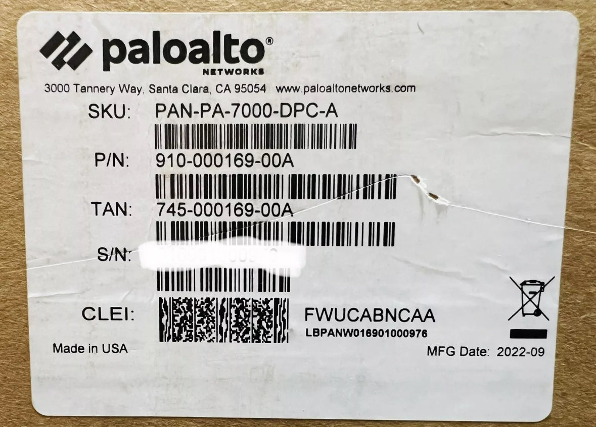 Palo Alto PA-7000 Series PAN-PA-7000-DPC-A Palo Alto Firewall Network
