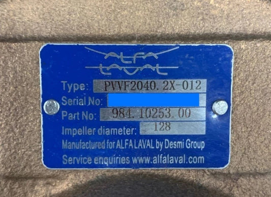 ALFA LAVAL DESMI PUMP PVVF 2040.2X-012