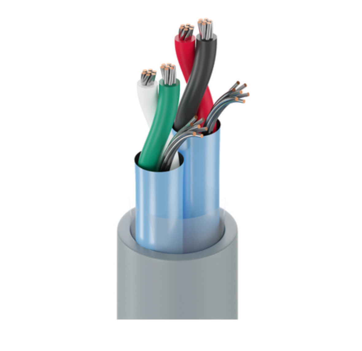 Belden 9402 0601000 Multiconductor Cable, 2Pr/20AWG, 7x28, TC, PVC ins, Foil, Chrome PVC jkt (1000ft)