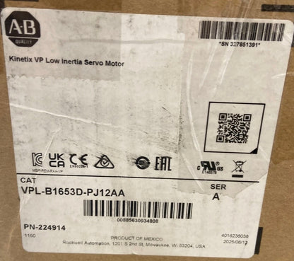 Allen Bradley VPL-B1653D-PJ12AA Kinetix Low Inertia Servo Motor