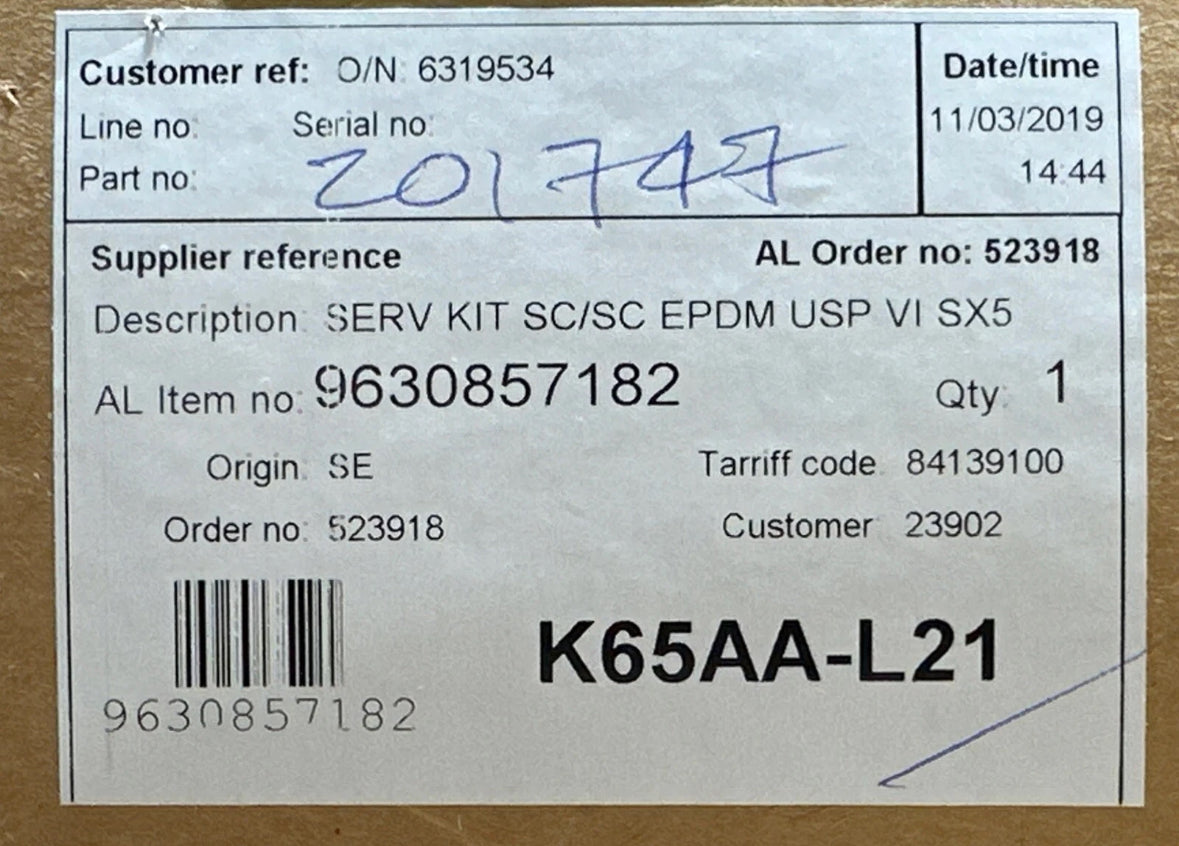 ALFA LAVAL SERVICE KIT SX5;SX ULTRAPURE 5 - R00 SIC/SIC EPDM USP VI (9630857182)