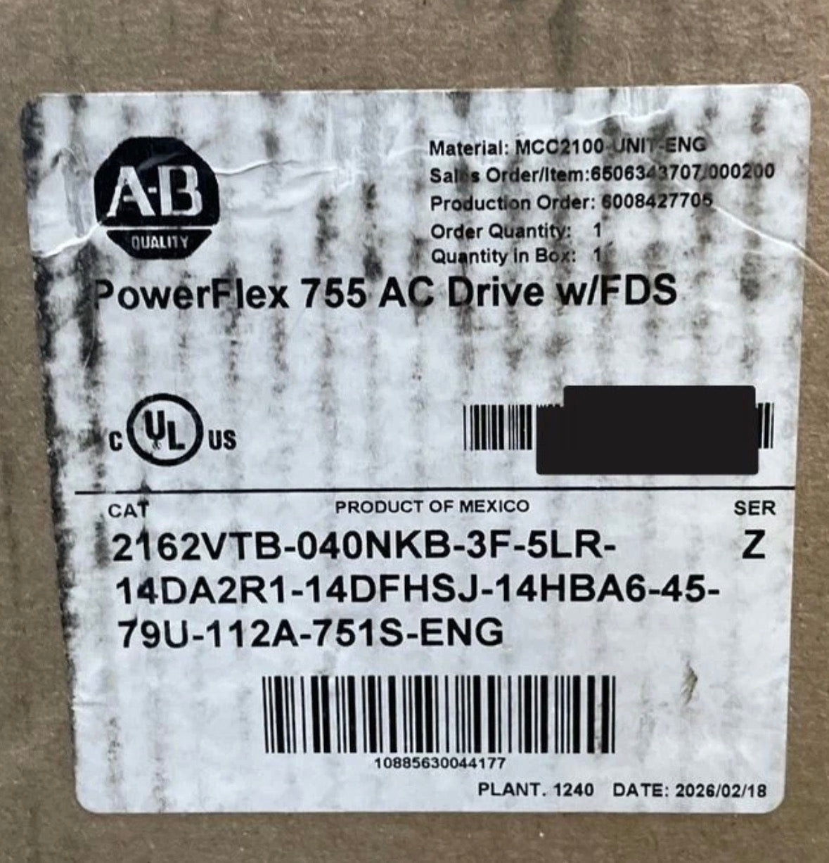 Allen-Bradley PowerFlex 755 AC Drive w/FDS
