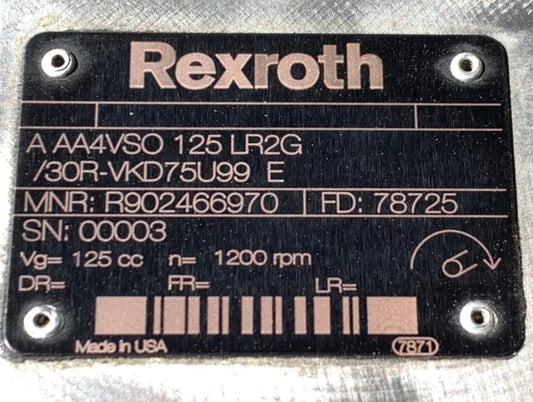 Bosch Rexroth R902466970 - A AA4VSO 125 LR2G /30R-VKD75U99 E
