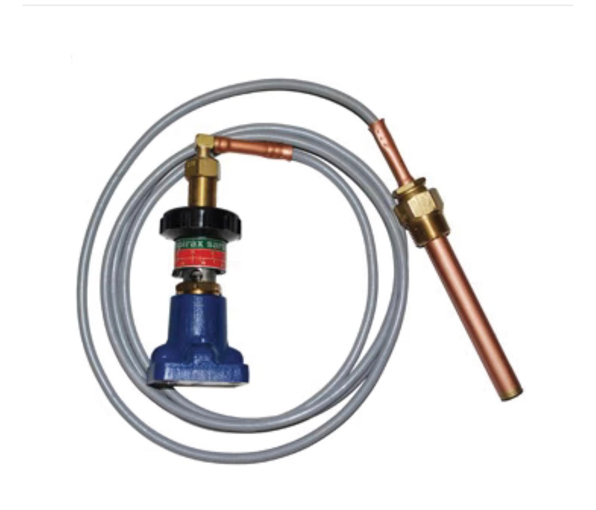 Spirax Sarco 63628 25T Temperature Pilot, T-1 Bulb, with 8ft Capillary Tubing, 160 to 220 deg F, Cast Iron Body