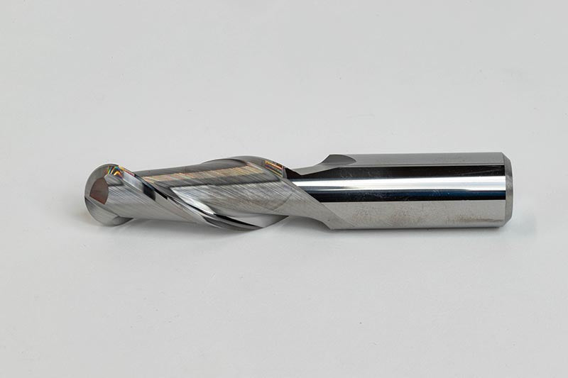 Haas 03-0594 1/2" Dia. Carbide Ball End Mill, 2 Flute, Uncoated, 1/2" Smooth Shank x 1-1/4" LOC, HSAM1