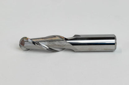 Haas 03-0594 1/2" Dia. Carbide Ball End Mill, 2 Flute, Uncoated, 1/2" Smooth Shank x 1-1/4" LOC, HSAM1