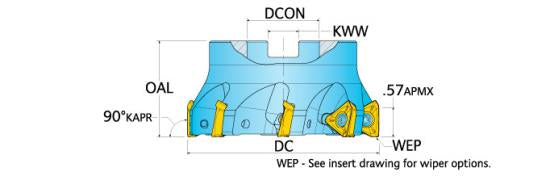 INGERSOLL CUTTING TOOLS 3031442 6.0000" Diameter KJ6P-60R01 HiPosTrio Face Mill