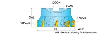 INGERSOLL CUTTING TOOLS 3031442 6.0000" Diameter KJ6P-60R01 HiPosTrio Face Mill